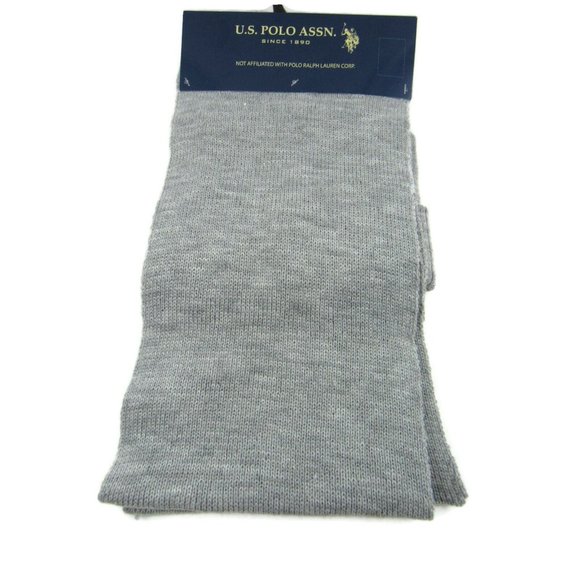 U.S. Polo Assn. Women's Simulated Pearls Knit Hat & Scarf Set Gray One Size New - Picture 4 of 6